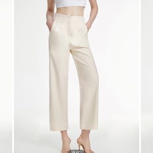 Cropped High-Waist Trousers